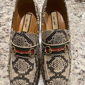 Gucci Python Calf Print Loafers